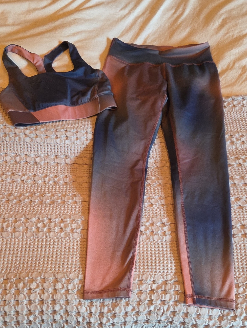 Women's Ombre High-Waist Active Leggings - Blue And Pink Small
